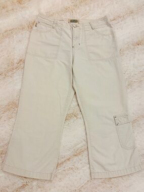 Vintage Y2K Be Bop Cargo Capri Pants Size 9 Mid Rise Utility Safari McBling 2000